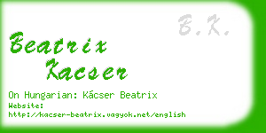 beatrix kacser business card